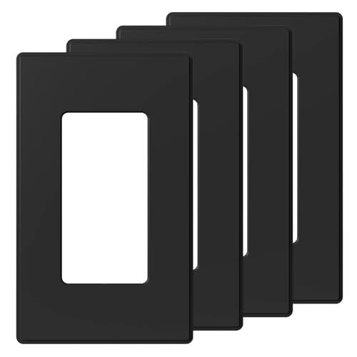 Plaque murale sans vis noire pour cacher les fixations d'interrupteur - 2