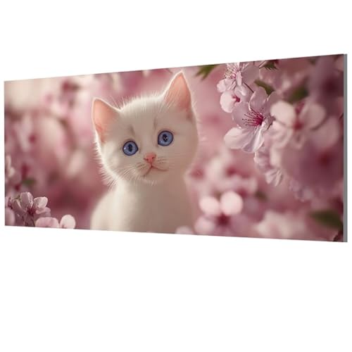 Peinture par numéro fleur et chat pour créer un décor mural personnalisé
