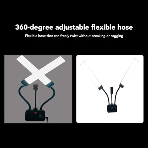 Image of Double Arms LED Video Light, Professional 45W Bi-Color Adjustable Lighting with Phone Holder for Live Streaming Makeup and Travel Aluminum ABS