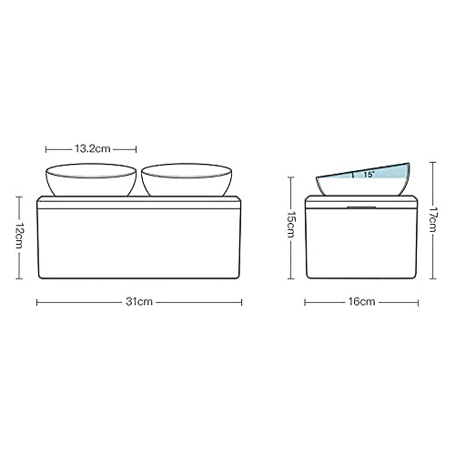 Kat Hond Verhoogde voerbak met luchtdichte opslag Afneembare voerbak voor huisdieren met verhoogde standaard Dubbele… - Afbeelding 7