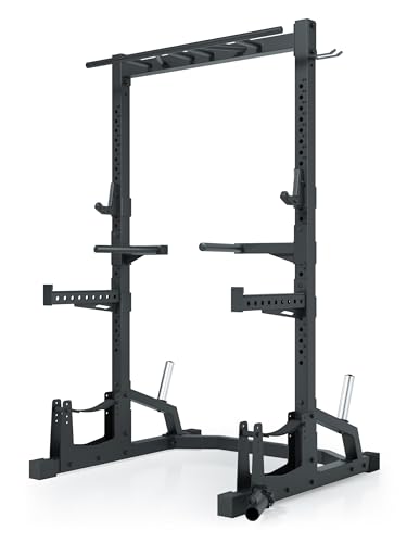 ATLETICA Demi-rack R7 - 214 cm de haut - Stable avec un poids propre de 102 kg - Crochets en J professionnels - Station Deadlift - Tube carré de 70 mm