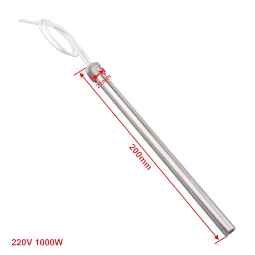 AIICIOO Patronenheizelement Edelstahl 1/2 Zoll DN15 21mm AC 220V 1000W Flansch