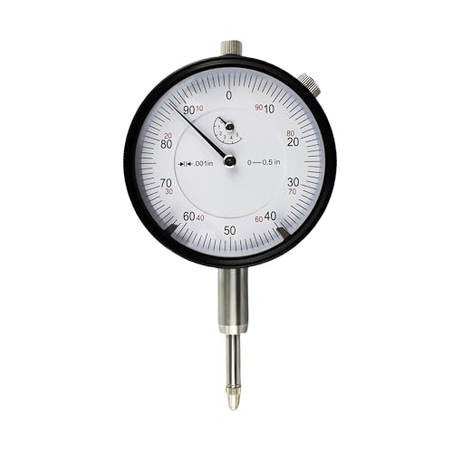 HFS Dial Indicator, 0-0.5" Range, 0.001" Graduation, 1/4" Lug Back