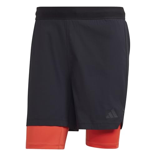 adidas Power Workout short deux-en-un homme anti-frottement respirant