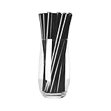 Lot de 100 pailles à shake, Réutilisables 22 cmpailles noires en plastique (8 mm de diamètre), Re-usable Pailles en plastique, forfait individuel， bandes de paille pour lait, jus, cocktail