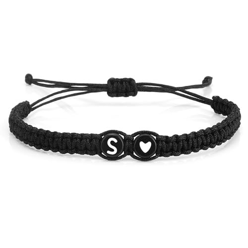 Bracciali con Iniziali, Bracciale con Lettera per Fidanzato Fidanzate Coppie,