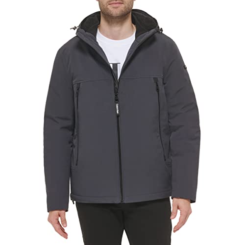Image of Calvin Klein Men's Winter Coats - Sherpa-lined Hooded Soft Shell Jacket