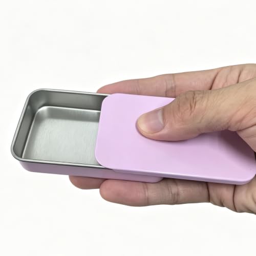Image of Goodma 24-Pack Slide Top Rectangular Metal Tin Containers, Pink