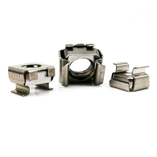 Écrou cage flottant à clip carré en acier inoxydable A2-70 304, 1/2/5/10 pièces, M4 M5 M6 M8 M10 M12, for montage en rack d'armoire de serveur(10pcs M6)
