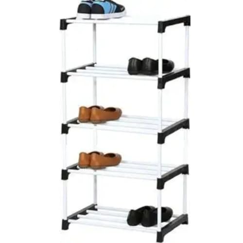 Image of NILUX Durable Adjustable Plastic Bookshelf with Sturdy Shelves for Books, Toys, Decor, and Daily Essentials Storage (White, Medium, 5)