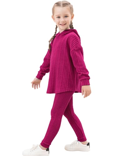 Image of LecGee Women Fall Casual Hoodie Set Long Sleeve Oversized Sweatshirt Elastic Waist Legging Pant 2 Piece Outfit Tracksuit