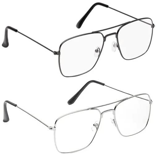 JUST-STYLESunglasses for men and women Squire combo pack of 2(CLEAR)