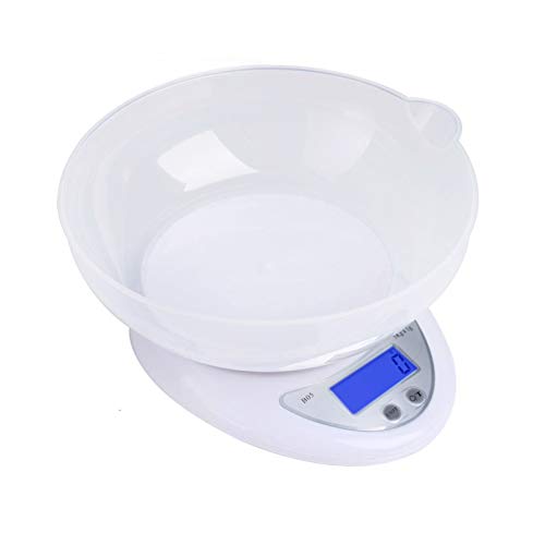 Bilancia da cucina 5kg blu digitale con ciotola pesatura elettronica 1 gr precisa per pesare dolci farina impasti dieta | Leroy Merlin
