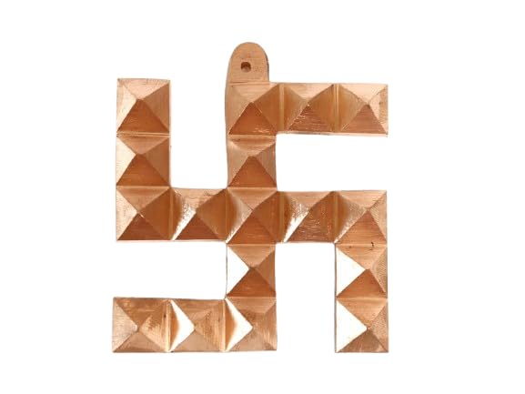 Copper Swastik Pyramid Vastu Dosh Nivaran Items for Home & Office Main Door Entrance Decor 4 Inch