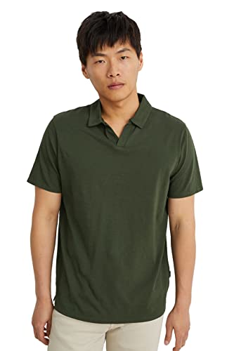 C&A Herren Poloshirt Baumwolle Kurzärmelig dunkelgrün S