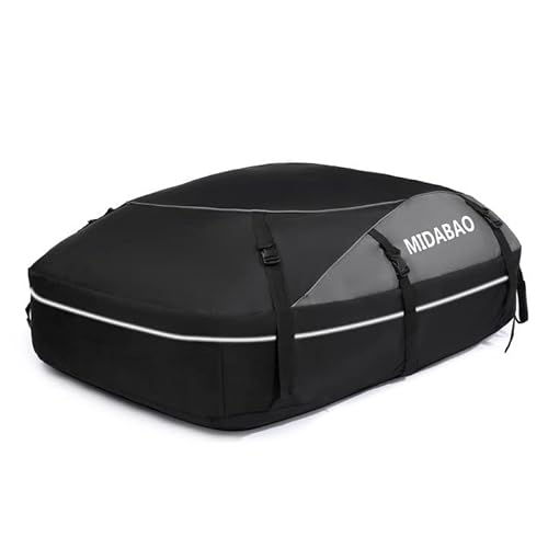 Midabao 20 Cubic Waterproof Duty Car Roof Top Carrier-Car Cargo Roof Bag Car Roof Top Carrier - Waterproof & Coated Zippers- Includes Anti-Slip Mat- For Cars With Or Without Racks #TOP1