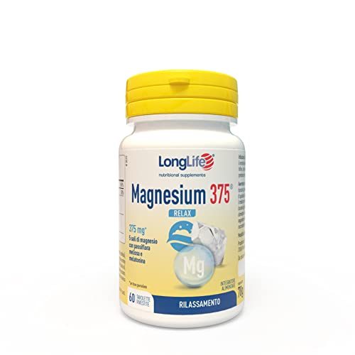 Longlife Magnesium 375® Relax | Ciclo Del Sonno E Rilassamento | 5 Sali Di Magnesio Ad Alta Biodisponibilità | Melatonina Ed Estratti Di Passiflora E 
