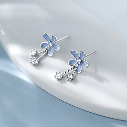 Sluynz 925 Sterling Silver Pretty Flowers Earrings Studs For Women Teen Girls Elegant Cz Flowers Studs Earrings (A-Silver) #TOP5