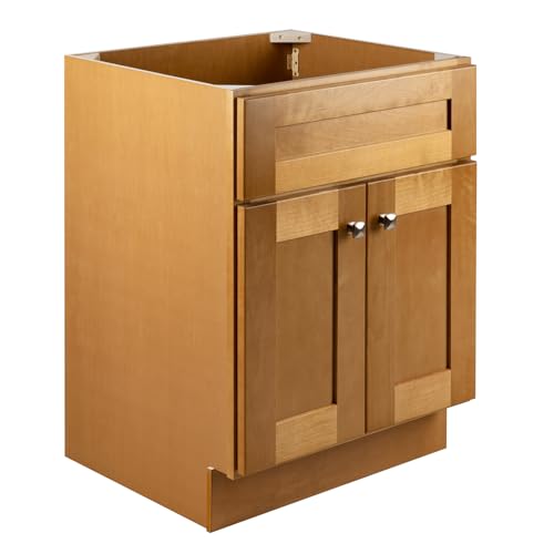 Design House Brookings 24-Inch Bathroom Vanity, Solid Wood Cabinet, Ready to Assemble, Modern Birch – Design House, 587113