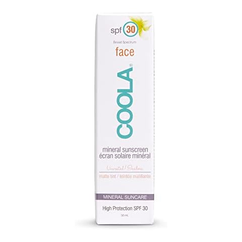 Coola SPF 30 Mineral Face Sun Cream, Broad Spectrum UVA/UVB Protection Sunscreen, Matte Tint, 50 ml Cover