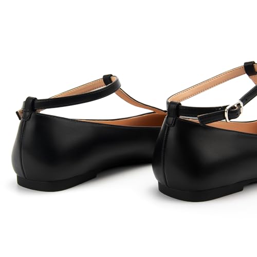 Mary Jane Flats Women Adjustable T Strap Square Toe Ballet Flats Ankle Strap Dress Comfortable Flats for Work,Date Nights Party,Office,Wedding4