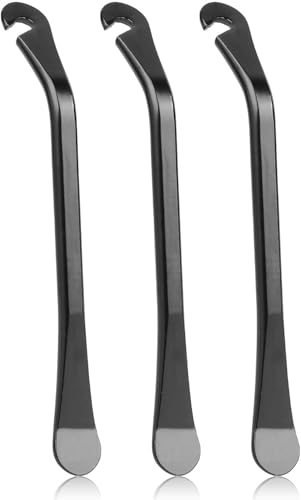 WADY 3Pcs Bike Tire Lever,Bike Tire Levers,Premium Bicycle Tire Lever Tyre Spoon Iron Changing Tool,Bike Tire Levers Premium Stainless Steel Levers to Repair Bike Tube,Best Tire Changing Tool (Black)