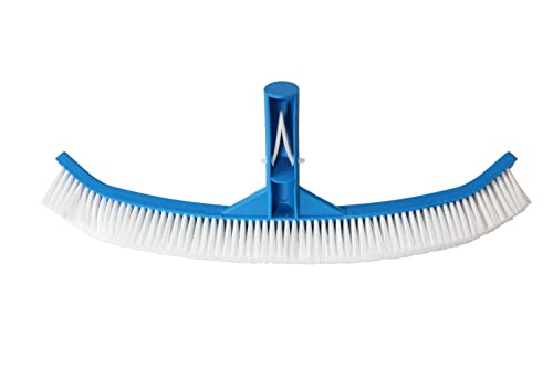 Image of BlueWave Curved 18 inch Pool Brush for Walls and Floors with Nylon Fiber Bristles Nylon Wet and Dry Brush (Blue)