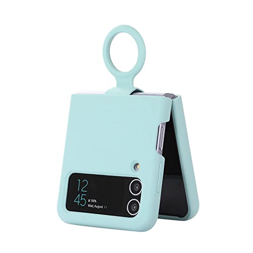 Coque Samsung Galaxy Z Flip 4 avec bague silicone souple bleu clair ENILSA