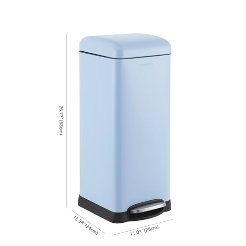 Image of happimess Betty 8 Gal Step Trash Can Soft-Close Lid, Tide Pool Blue
