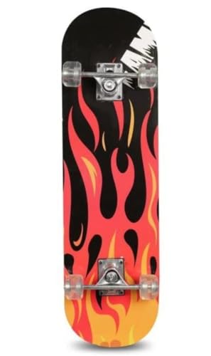 28 cm Deck Skate Board for Cruising, Carving, Tricks and Downhill Double Kick Deck Concave Longboards Skateboards for Beginners Adults Teens Kids Girls Boys (hot Wheels)