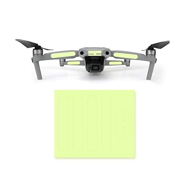 Hensych 2St Drohne Universal Leuchtender Aufkleber Leicht Fluoreszierend Haut Dekoration Abziehbilder Nachtflug für Mavic Air 2 / Autel EVO 2 / Mavic Pro/Mavic Air Drohnenzubehör
