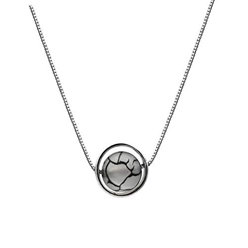 Collier S925 Argent Sterling pendentif géométrique bicolore pour femme élégante