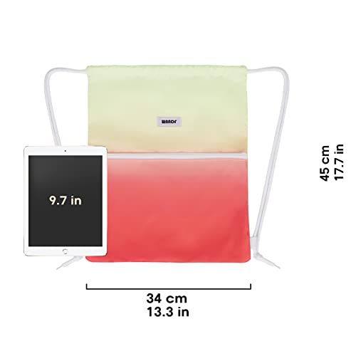 Image of WANDF Drawstring Backpack, Gym Sackpack for Sports (Red-Green Gradient) | Water-Resistant, Shopping, Yoga, Travel, Beach, Daily Carry