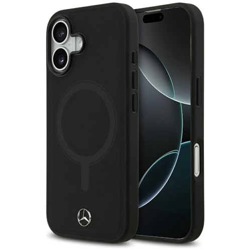 Coque Mercedes iPhone 17 MagSafe cuir noir : fini les rayures sur l'objectif