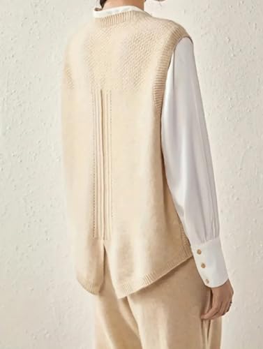 Image of Womens Knit Sleeveless Crewneck Sweater Vest 2025 Knitwear Tank