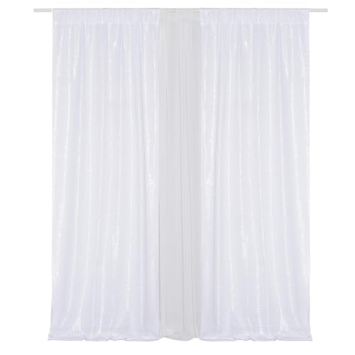Eternal Beauty 4 PCS Cortina Fondo de Lentejuelas Blanca miniatura 4