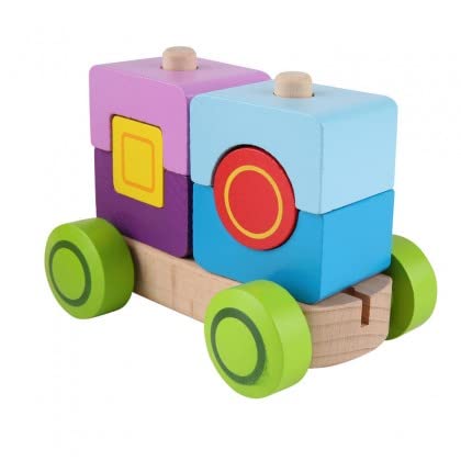 Hape Fantasia Building Blocks Toddler Push And Pull Train Set L: 15.9, W: 3.2, H: 4.7 Inch #TOP1
