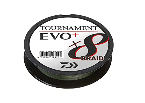 Daiwa Tournament X8 Braid EVO+ 0.18mm, 15.8kg/34.7lbs, 135m Dark Green, Braided Fishing Line, 12760-018, 0,18 - Image 3