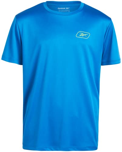 Reebok Boys Quick Dry Athletic Performance T-Shirts (2 Pack), Size Large(14/16), White/Electric Blue