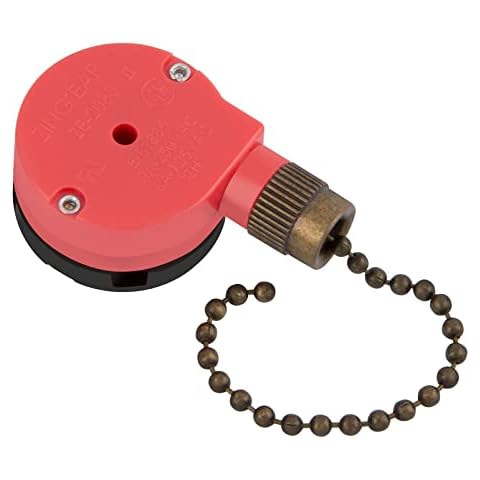 ZE-208s Ceiling Fan Switch, 3 Speed 4 Wire E89885 Pull Chain Switch Appliances Speed Control Ceiling Fan Replacement Part (Bronze Chain) Cover