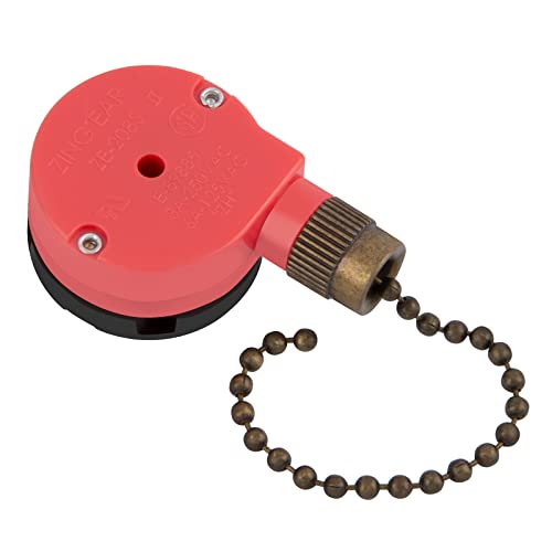 Image of ZE-208s Ceiling Fan Switch, 3 Speed 4 Wire E89885 Pull Chain Switch Appliances Speed Control Ceiling Fan Replacement Part (Bronze Chain)