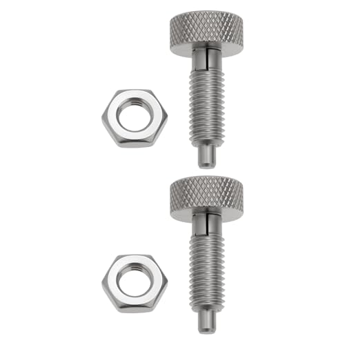 LT Easiyl 2Pcs M8x1.25 Self-Locking Spring Plunger with Knurled Handle Stainless Steel for Chassis Cabinets Appliances Automobiles