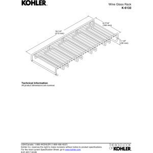 Kohler K-6133-ST estante para copas de vino acero inoxidable miniatura 3