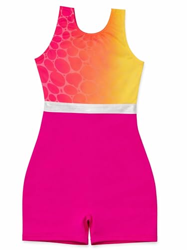 Image of IKAANYA Girls Unitard or Biketard for Gymnastics, Dance, Acrobatics or Swimming (Ages 3-15)