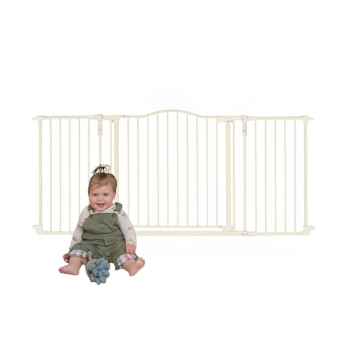 Image of Toddleroo by North States - Deluxe Décor Safety Gate: Hardware Mounted Extra Wide Metal Baby Gate - Adjustable Child Gate - 38.3 to 72 Inches Wide - 30 Inches Tall - Warm White