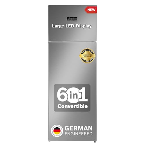 Image of Bosch 368L, 3-Star, Inverter Frost free Double Door Refrigerator (2025 Model, CTC39K03NI, 6-in-1 Convertible, 18 Hours Cooling Retention, Digital Display, Super Freeze, 80min Convert, Smoky Steel)