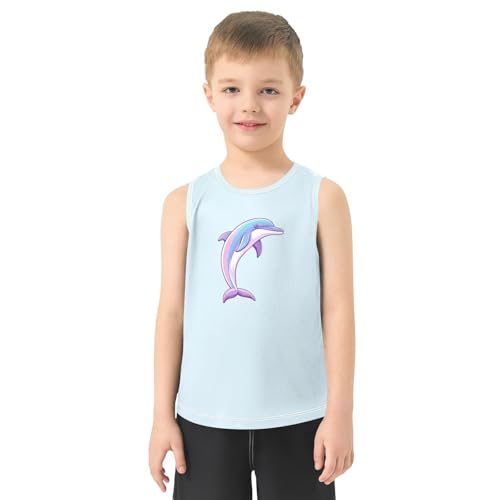 Boys Tank Top Shirts Dolphin Cartoon Animal Sleeveless T-Shirts Crew Neck for Kids Clothing Children2