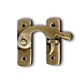 Prateek Brass Flip Latch Double Door Lock Hardware Safety Lock Heavy Duty Door Stopper Antique Brass Latch BL-001 (Right, Antique)