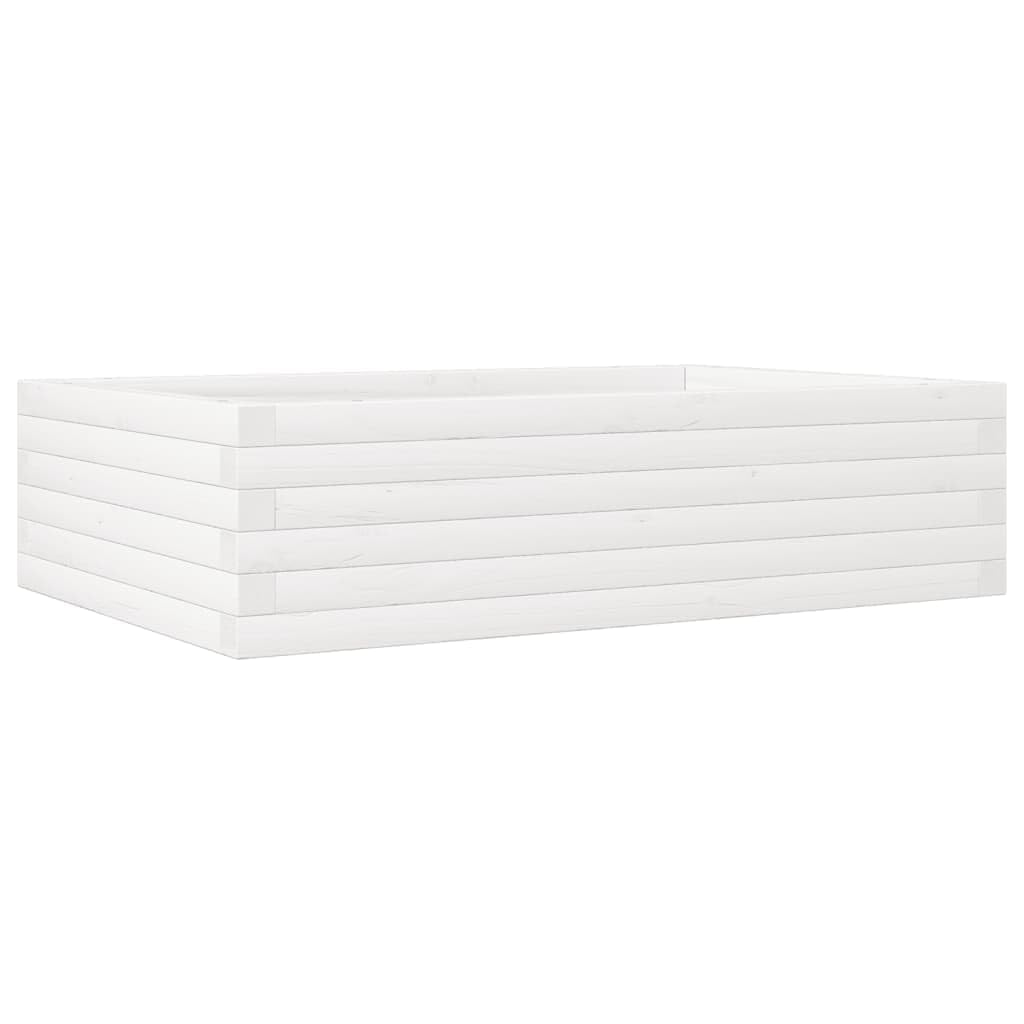 Jardinière en bois blanc 90x60 cm pour légumes sans mal de dos