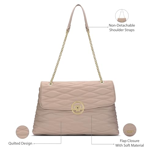 Image of Lavie Luxe Women's Monogram Wella 3-Compartment Satchel Handbag | Satchel Bag for Work | Ladies purse | Stylish Shoulder Bag | Gift For Women